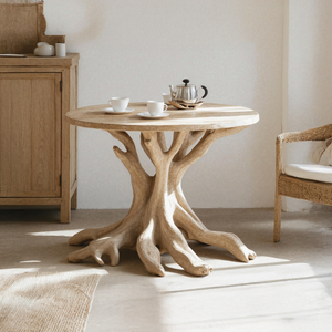 Farmhouse Round End Table Small Space Solution