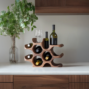 Rustic Wine Holder For Kitchen Shelf Country Look