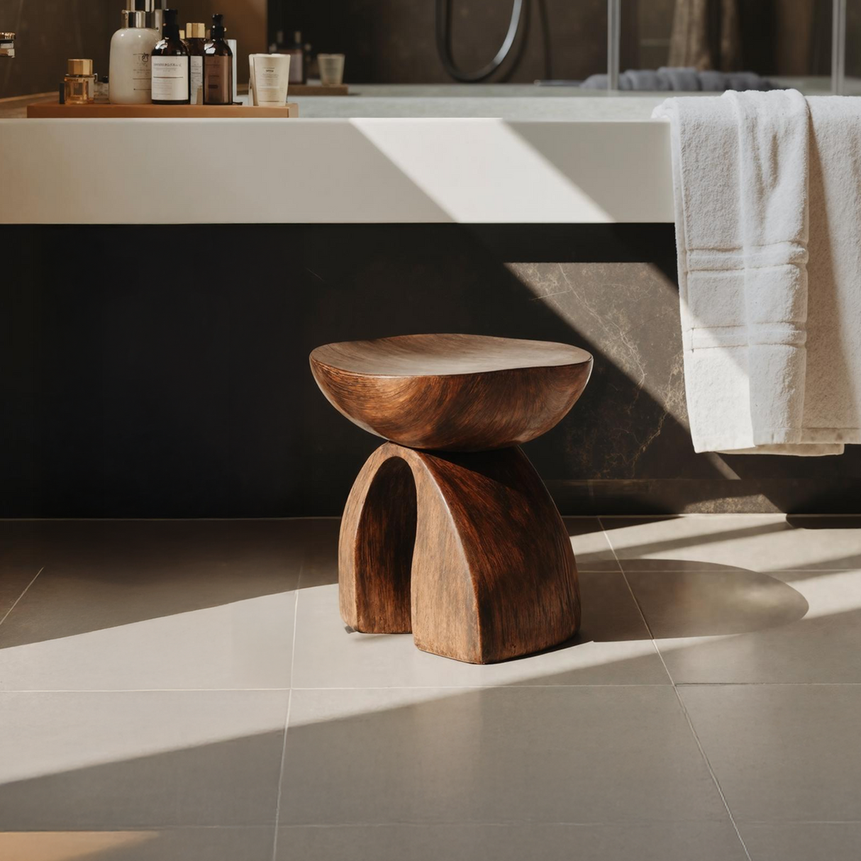 Rustic Shower Bench For Bathroom Seating And Decor