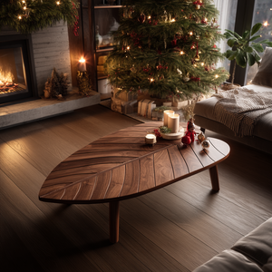 Mid Century Solid Wood Coffee Table For Cozy Christmas Decoration