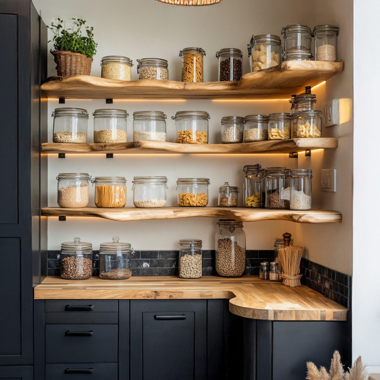 Farmhouse Wooden Spice Rack Shelf For Kitchen Decor