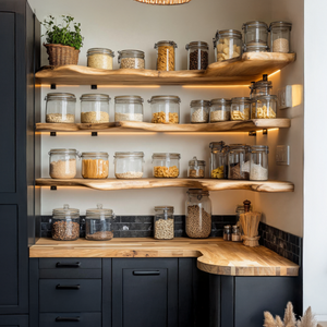 Farmhouse Wooden Spice Rack Shelf For Kitchen Decor