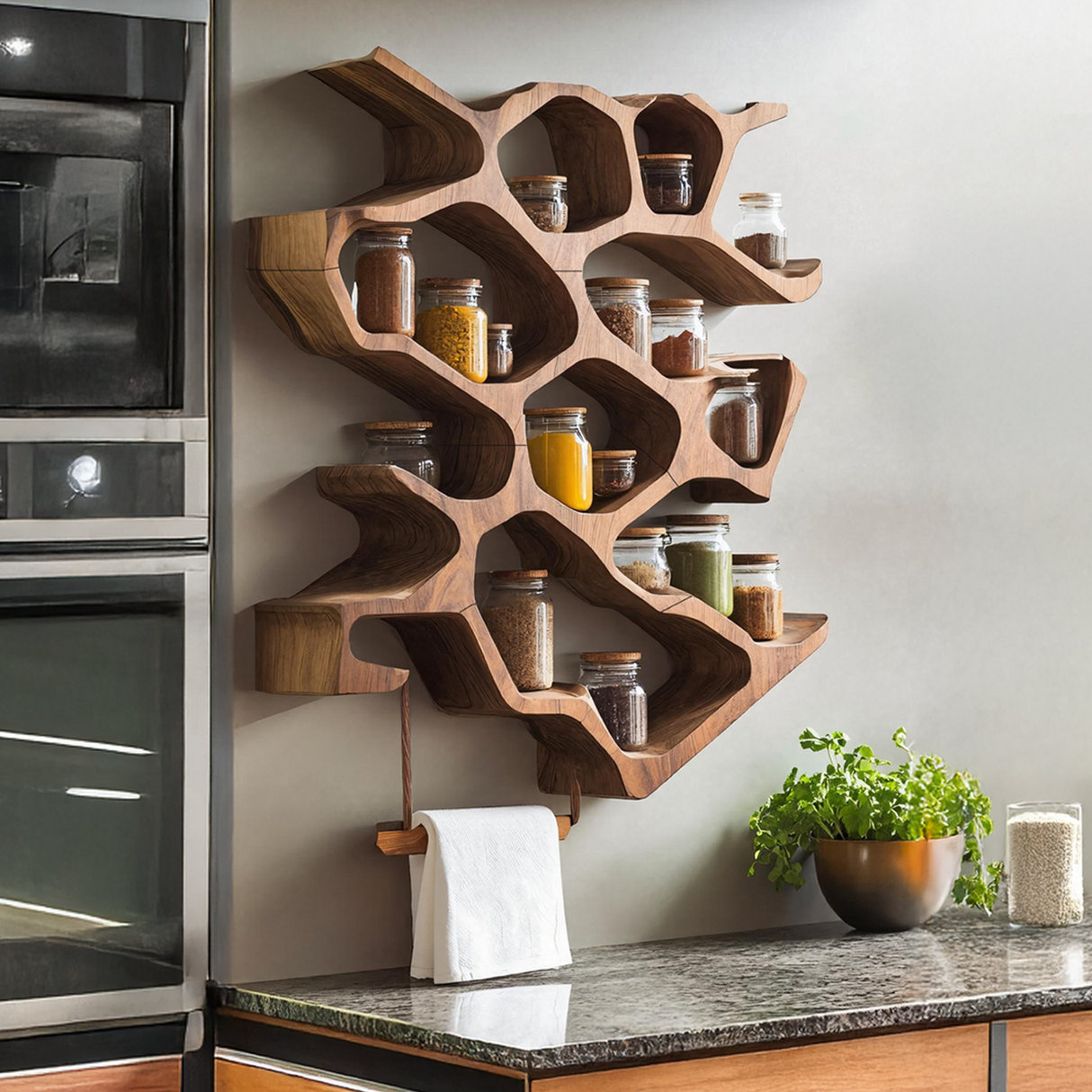Rustic Entryway Design With Handcrafted Spice Cabinet