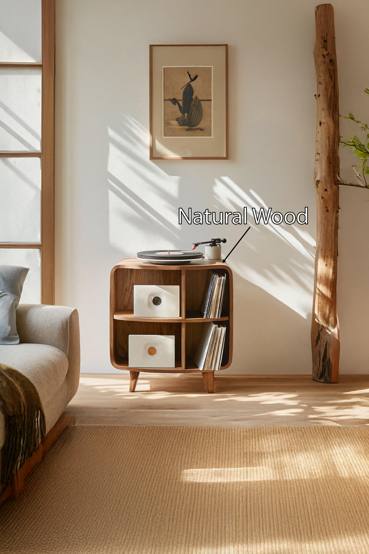 Mid Century Record Stand With Storage For Livingroom