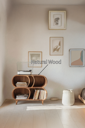 Farmhouse Wood Record Player Stand For Furniture Decor