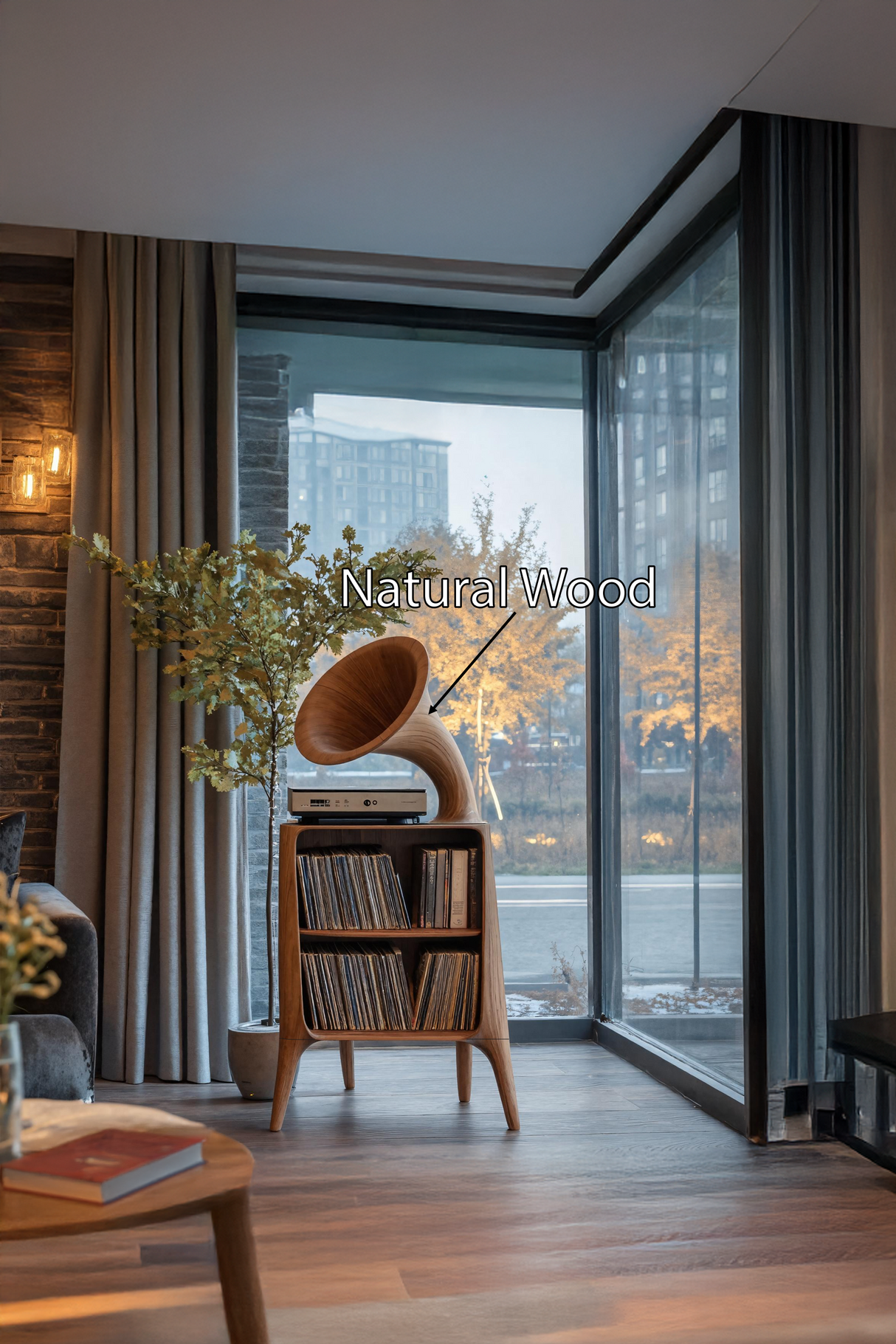 Mid Century Record Console Table For Livingroom