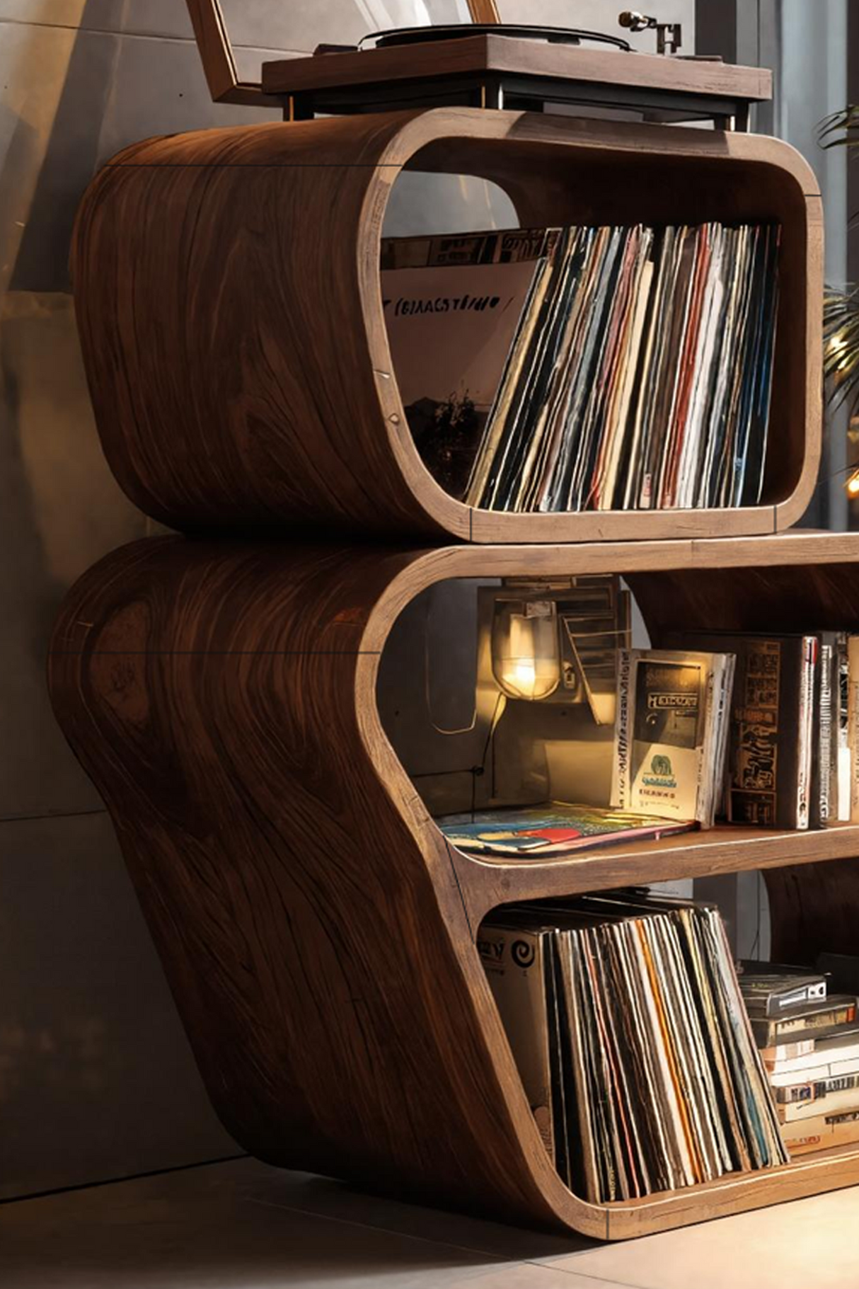 Mid Century Vinyl Record Console For Livingroom Style