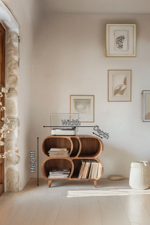 Farmhouse Wood Record Player Stand For Furniture Decor