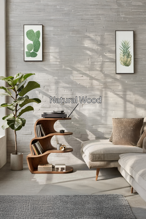 Farmhouse Wooden Record Player Cabinet For Entryway