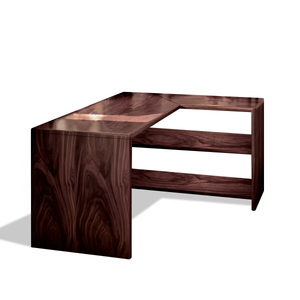 Modern L Shaped Wooden Desk With Bookshelf For Home Office Or Study