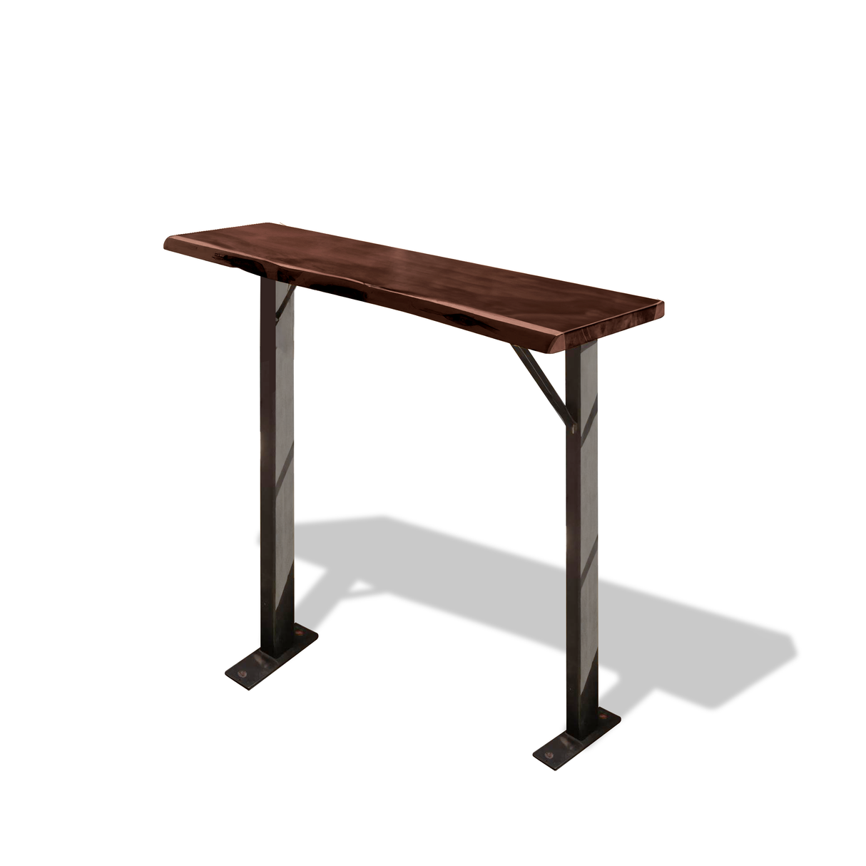 Rustic Live Edge Balcony Bar Table For Rail Mount Patio Or Apartment Deck