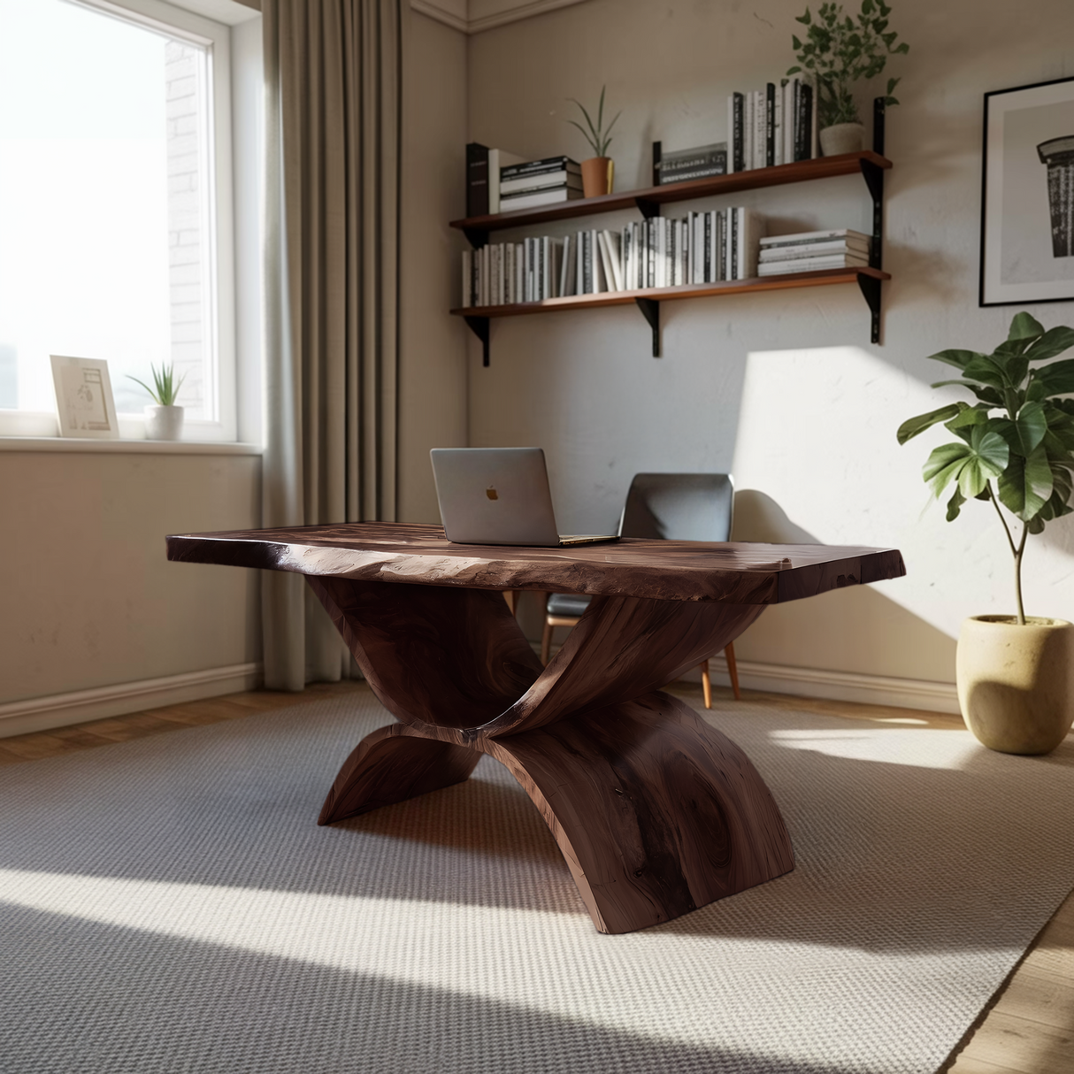 Handcrafted Solid Wood Desk For Home Office And Living Room