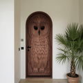 Whimsical Owl Carved Entry Door For Home Garden