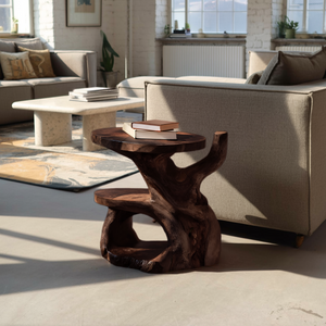 Elegant Side Table With Shelf Layered For Living Room