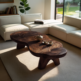 Farmhouse Wooden Live Edge Table For Living Room Decor