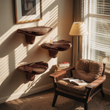 Mid Century Live Edge Mushroom Shelf For Unique Home Furniture Decor