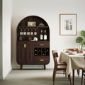 Arched Wine Cabinet With Storage For Dining Room