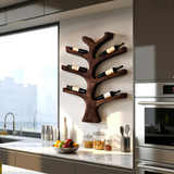 Rustic Wall Mounted Tree Branch Wine Holder For Kitchen