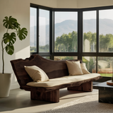 Organic Wood Sofa With Natural Edge Design For Home Decoration