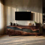 Farmhouse Solid Wood Media Console For Home Decor