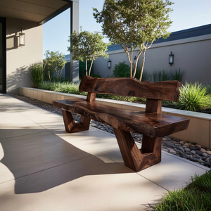 Modern Outdoor Wood Bench For Exterior Seating