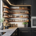 Rustic Style Kitchen Cabinet With Handmade Spice Storage
