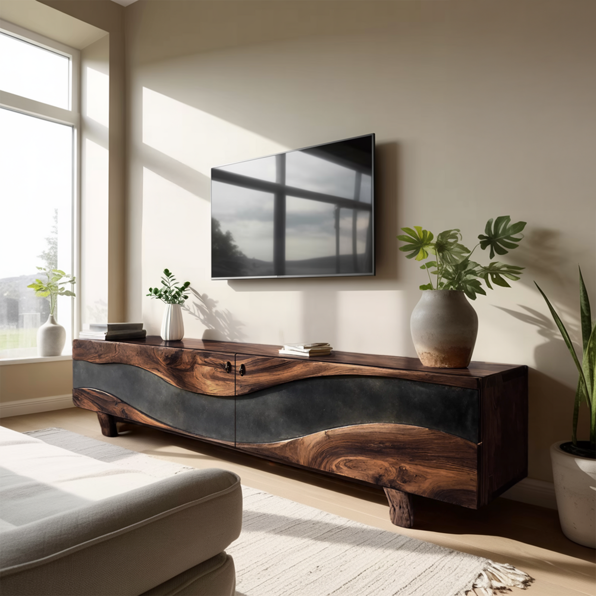 Handcrafted Solid TV Console For Bedroom Decor