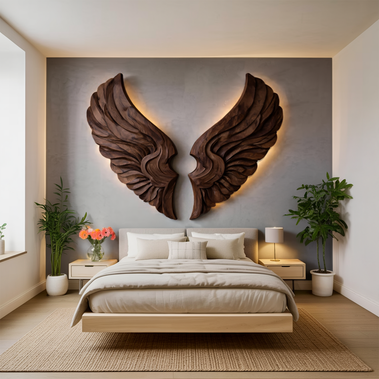 Handcrafted Wooden Wing Wall Art For Modern Interior Decor