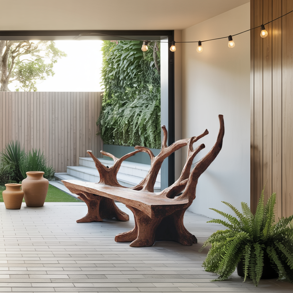 Handcrafted Branch Bench For Living Room Statement Pieces