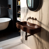 Mid Century Live Edge Wood Vanity Sink For Premium Bathroom Decor