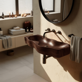 Mid Century Wooden Live Edge Wood Basin For High End Bathroom Decor