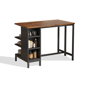 Industrial Kitchen Bar Table With Metal Legs For Apartment Dining