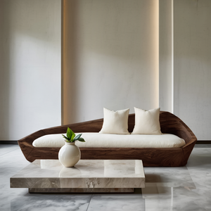 Modern Sculptural Wooden Sofa For Living Room Decoration