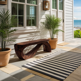 Minimal Organic Bench With Smooth Curved Form For Entryway