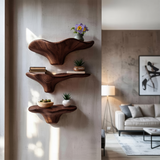 Handcrafted Wooden Mushroom Shelf For Entryway Furniture Decor