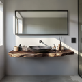 Rustic Bathroom Vanity With Live Edge Wood Detail