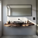 Rustic Bathroom Vanity With Live Edge Wood Detail