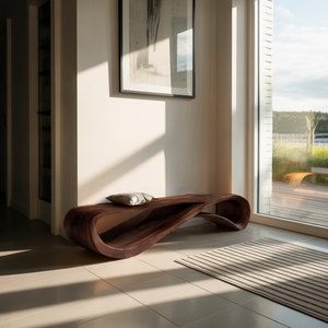 Contemporary Bench With Wave Shape For Living Room