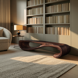 Modern Curved Entryway Bench For Hallway Accent