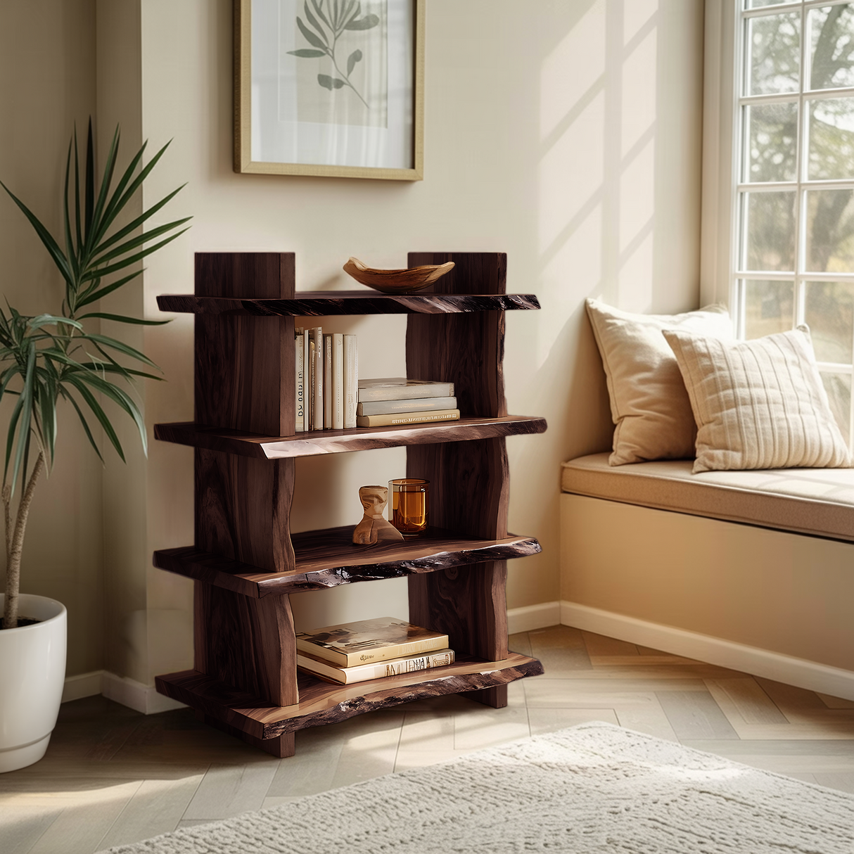 Minimal Wood Bookshelf For Bedroom Storage And Modern Decor
