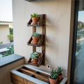 Rustic Wall Mounted Plant Shelf Hanging Planter For Balcony And Patio