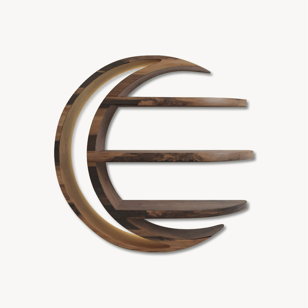 Modern Moon Shelf Crescent Wall Display For Bedroom And Nursery