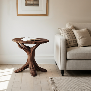 Farmhouse Round End Table For Entryway Design Stylish Furniture Decor