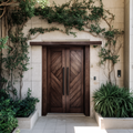 Rustic Double Front Door Modern Entryway Contemporary House Villa