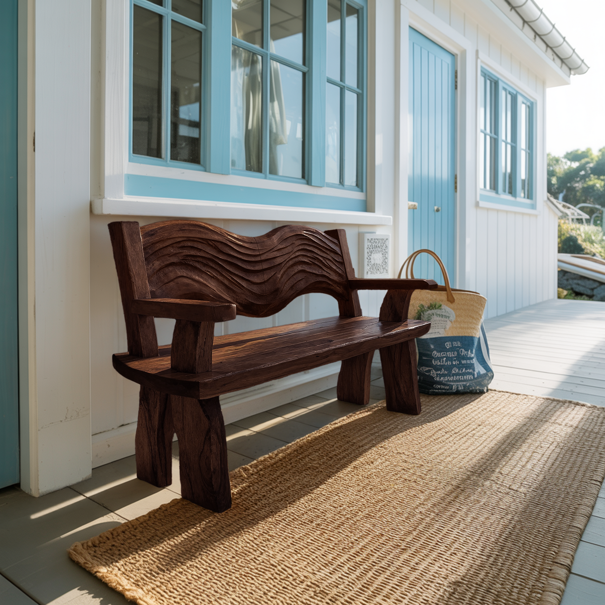 Solid Wood Entryway Bench For Minimalist Home Design