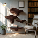 Modern Handcrafted Wooden Mushroom Shelf For Living Room Wall Decor