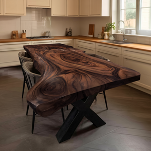 Dining Room Farmhouse Live Edge Dining Table Rustic Wood