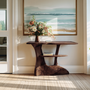 Modern Live Edge Console Table For Minimalist Living Room