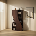 Modern Curved Cabinet Sculptural Doors Kitchen And Living Room