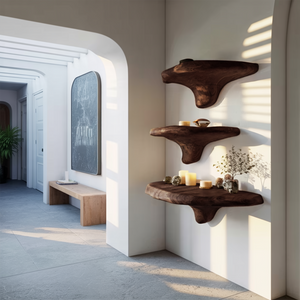 Modern Solid Wood Mushroom Shelf For Luxury Living Room Decor